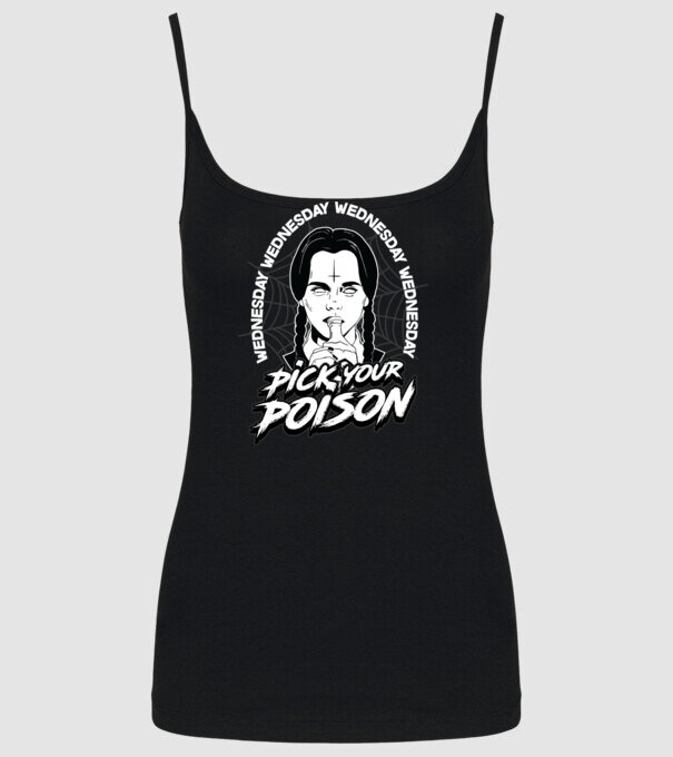 WEDNESDAY Pick your poison model negru pe tricou