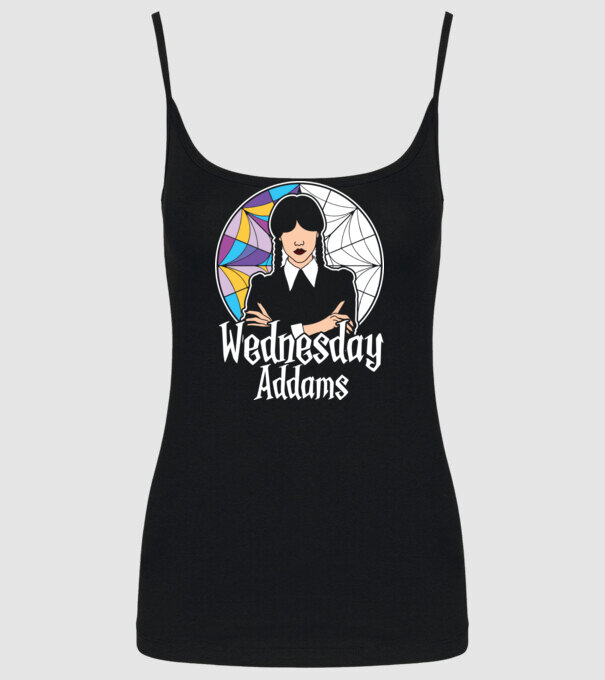 Wednesday Window colorful model negru pe tricou