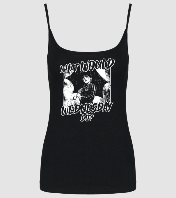 What would Wednesday do model negru pe tricou