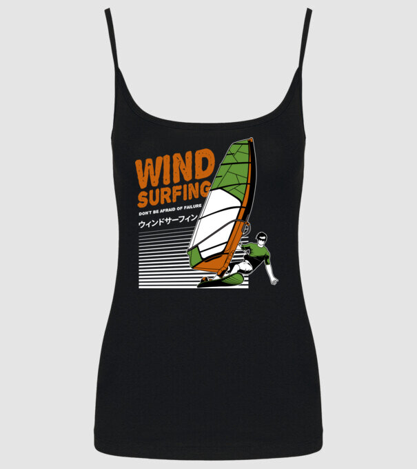 Wind Surf model negru pe tricou