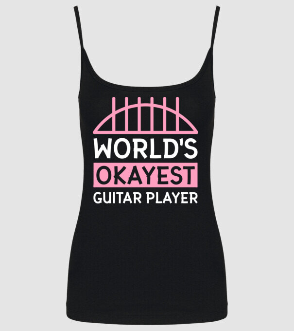 World's okayest guitar player model negru pe tricou
