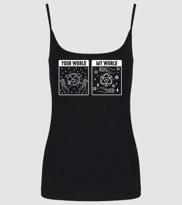 Your World My World model negru pe tricou