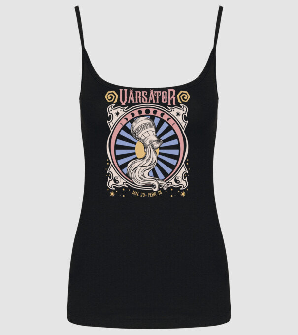 Zodiac Vintage VĂRSĂTOR model negru pe tricou