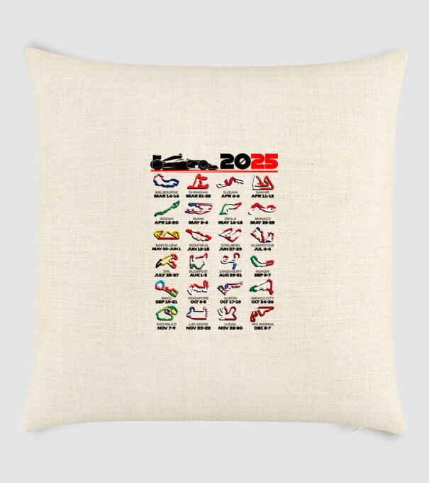 F1 calendar 2025 Alb model nisipiu pe tricou