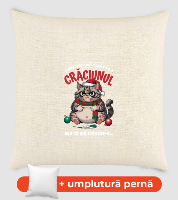 Am mâncat pasărea Crăciun pisică Negru model nisipiu pe tricou