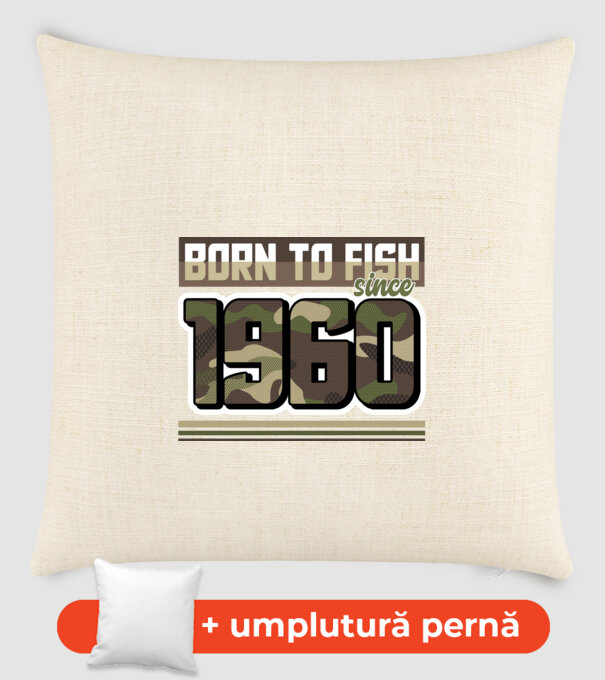 Born to fish since 1960 model nisipiu pe tricou