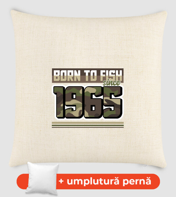 Born to fish since 1965 model nisipiu pe tricou