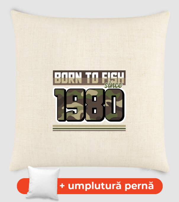 Born to fish since 1980 model nisipiu pe tricou