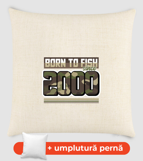 Born to fish since 2000 model nisipiu pe tricou