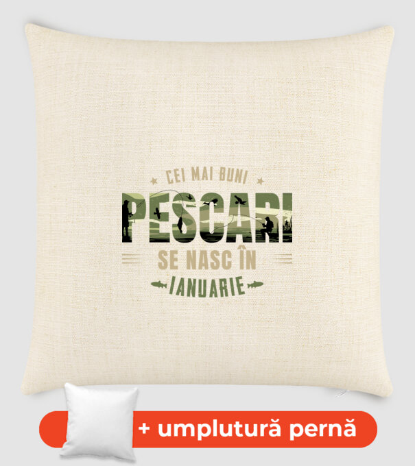 Cei mai buni pescari se nasc în ianuarie model nisipiu pe tricou