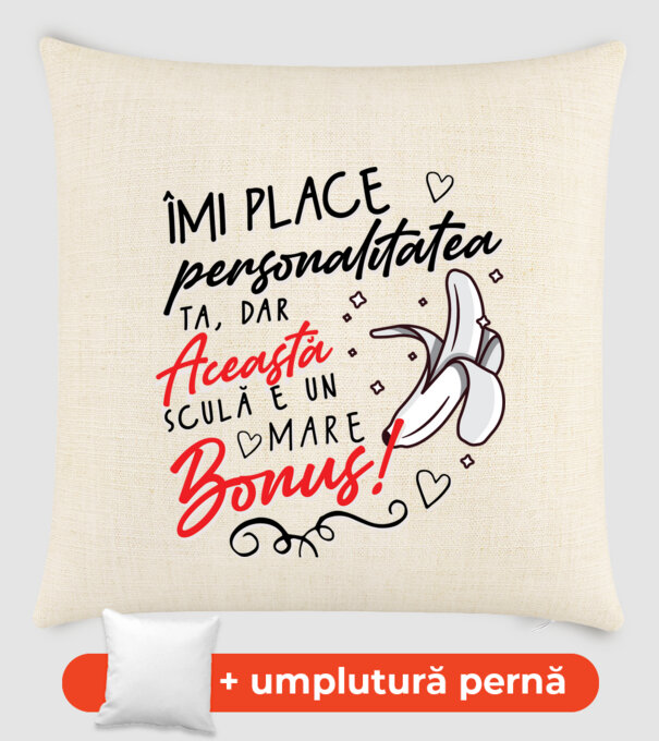 Dar această sculă e un mare bonus! model nisipiu pe tricou