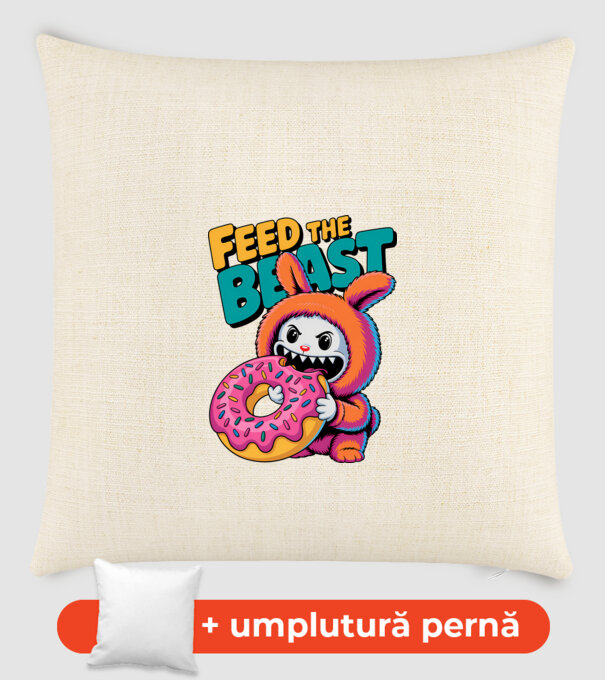Feed the beast model nisipiu pe tricou