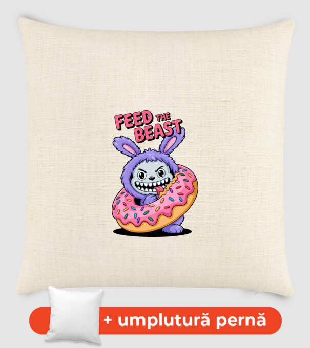 Feed the beast model nisipiu pe tricou