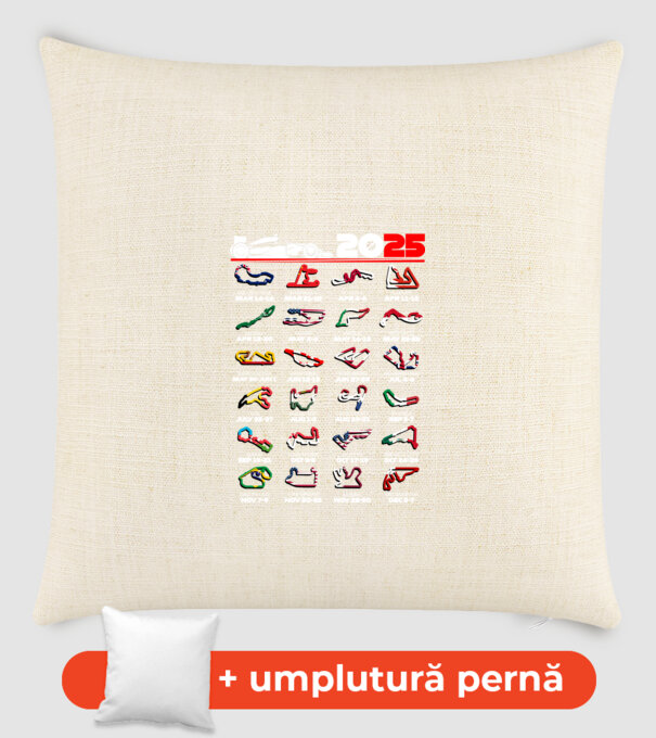 F1 calendar 2025 Negru model nisipiu pe tricou