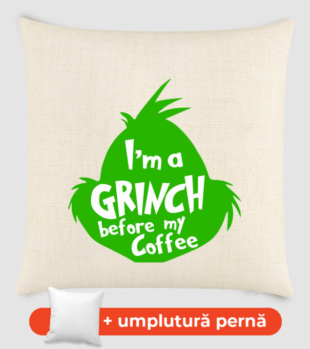 Grinch before coffee model nisipiu pe tricou