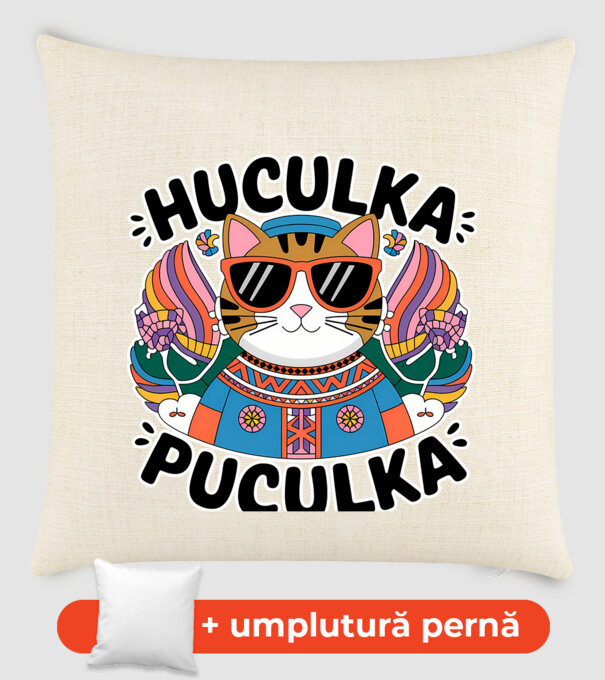 Huculka Puculka pisică 3 model nisipiu pe tricou