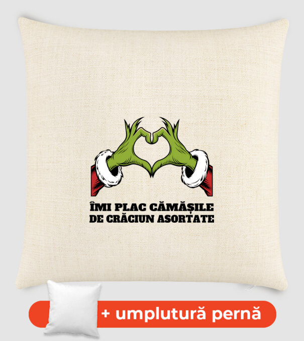 Îmi plac cămășile de crăciun asortate alb model nisipiu pe tricou
