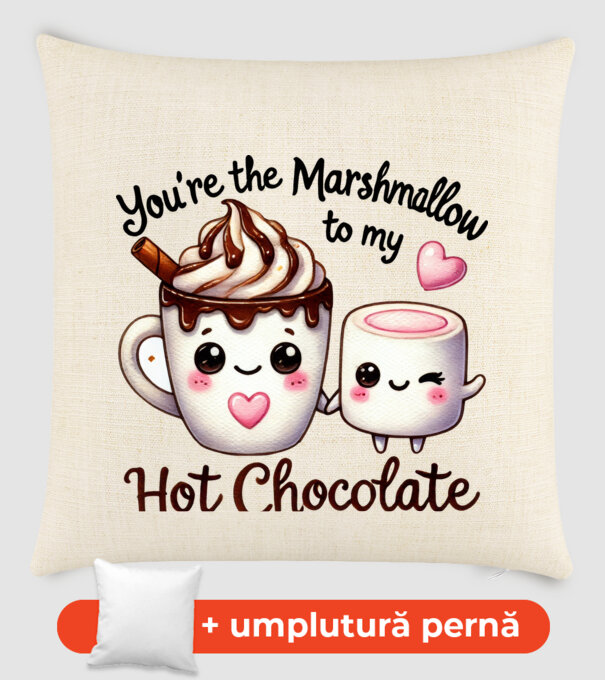 Marshmallow to my Hot Chocolate model nisipiu pe tricou