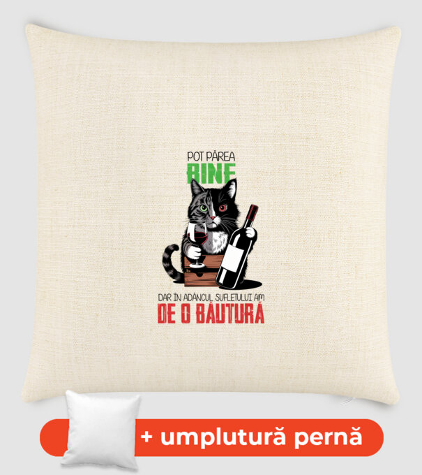 sunt bun pentru o băutură Alb model nisipiu pe tricou