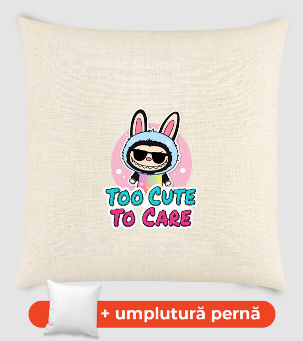 Too cute to care model nisipiu pe tricou
