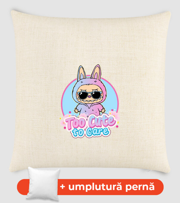 Too cute to care model nisipiu pe tricou