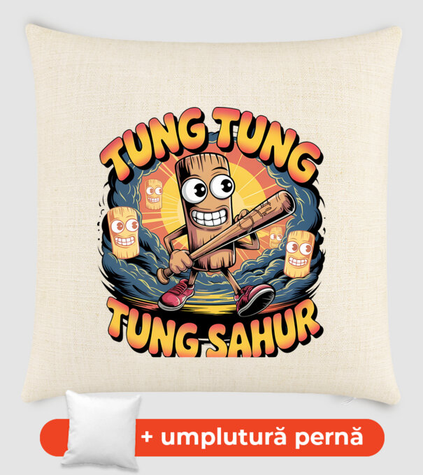 Tung Tung Tung Sahur Retro model nisipiu pe tricou