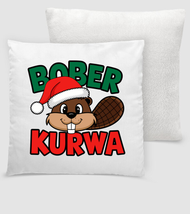 Bober kurwa xmas model alb pe tricou