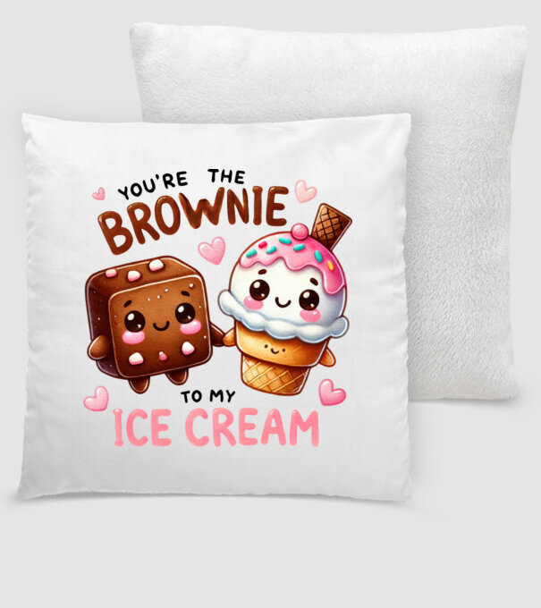 Brownie to my Ice Cream model alb pe tricou