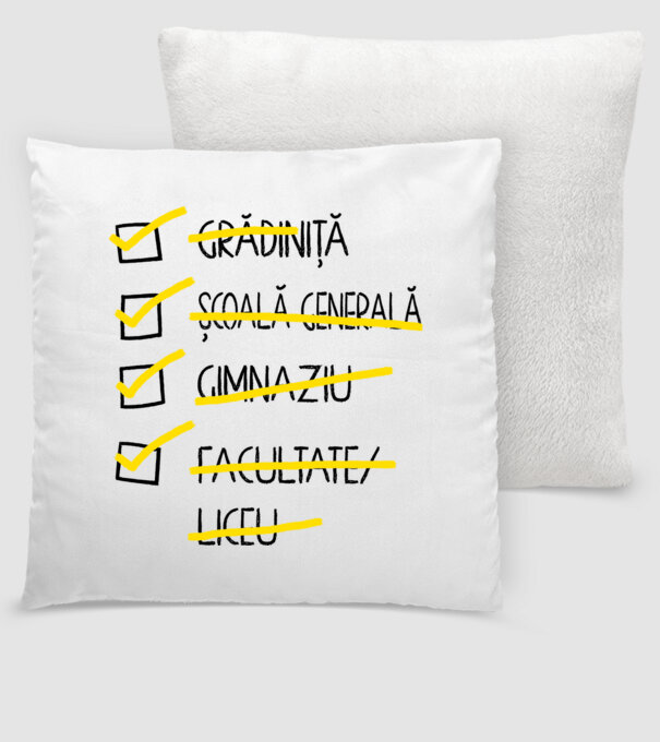 Cheklist educație - Facultate alb model alb pe tricou
