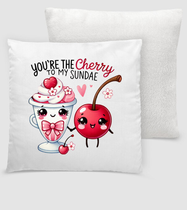 Cherry to my Sunday model alb pe tricou