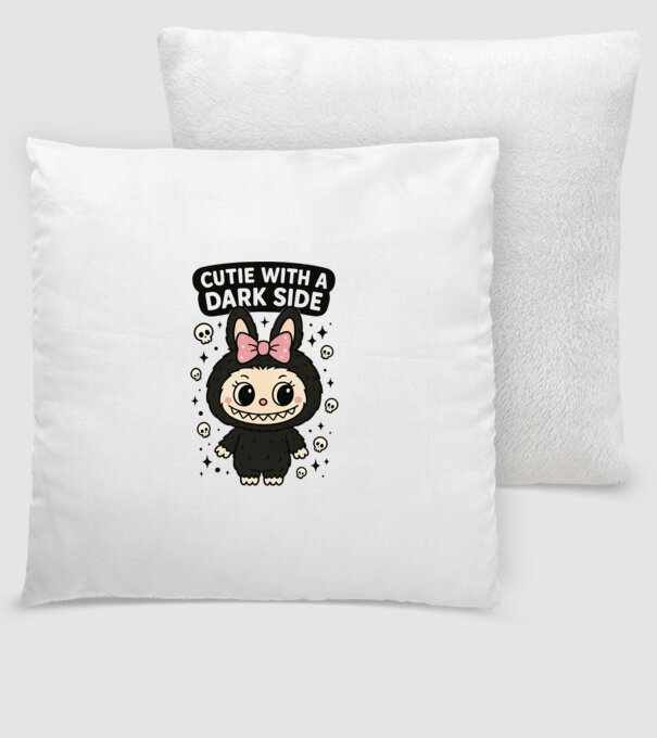 Cutie with a dark side model alb pe tricou
