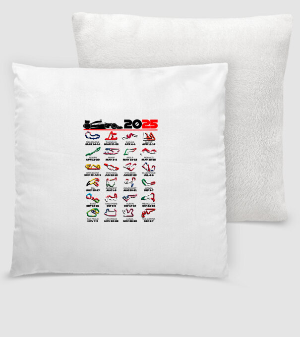 F1 calendar 2025 Alb model alb pe tricou