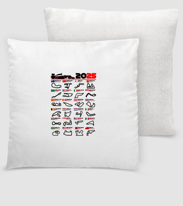 F1 calendar 2025 model alb pe tricou