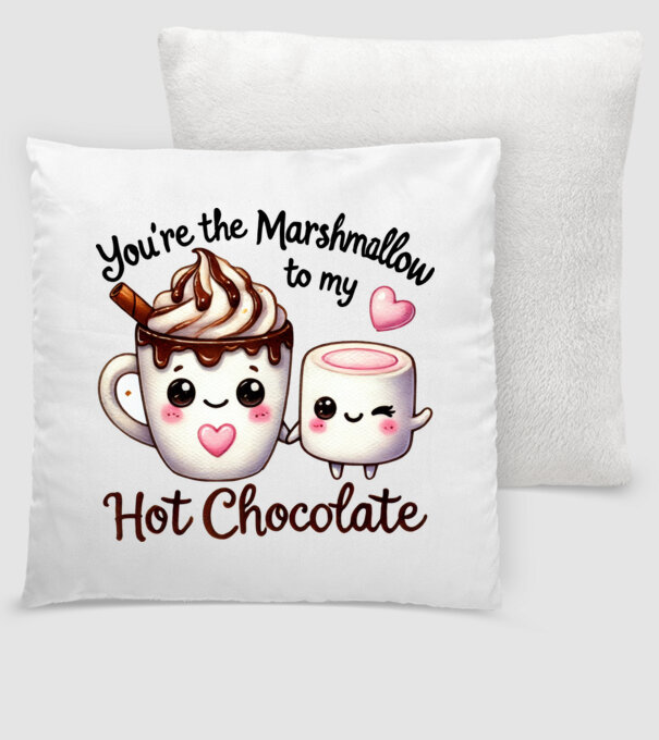 Marshmallow to my Hot Chocolate model alb pe tricou
