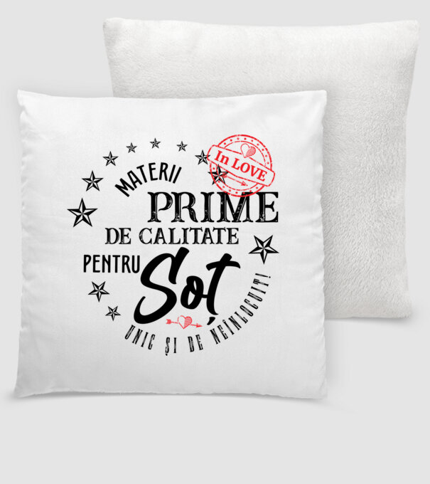 Materii prime de calitate pentru soț model alb pe tricou