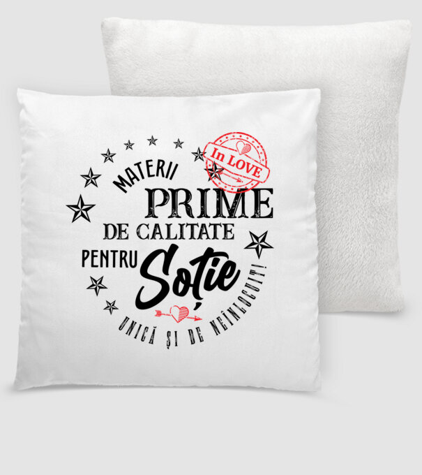 Materii prime de calitate pentru soție model alb pe tricou