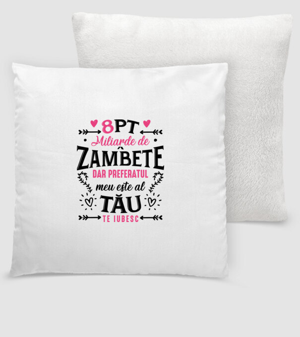 Opt miliarde de zâmbete model alb pe tricou
