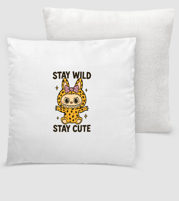 Stay wild - Labubu model alb pe tricou