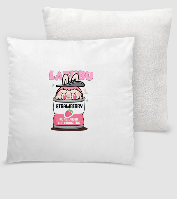 Strawberry Labubu model alb pe tricou
