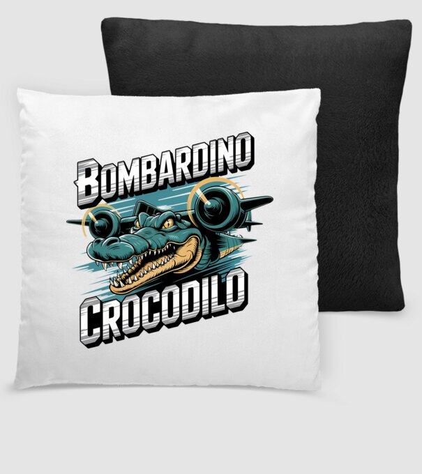 Bombardino Crocodilo 2 model negru pe tricou