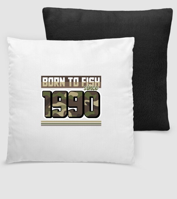 Born to fish since 1990 model negru pe tricou
