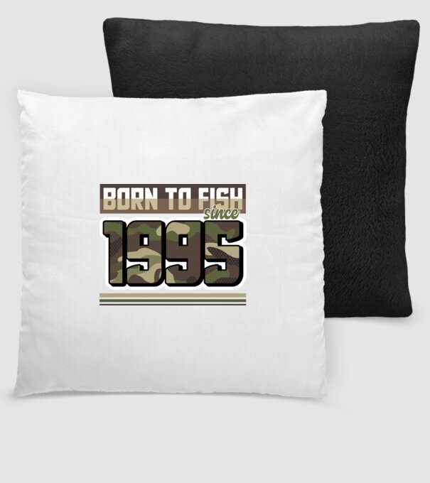 Born to fish since 1995 model negru pe tricou
