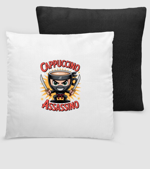 Cappuccino Assasino model negru pe tricou