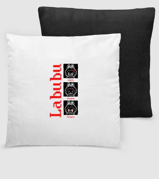 Labubu moods model negru pe tricou