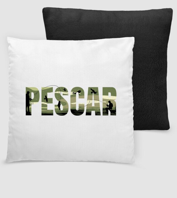 PESCAR model negru pe tricou