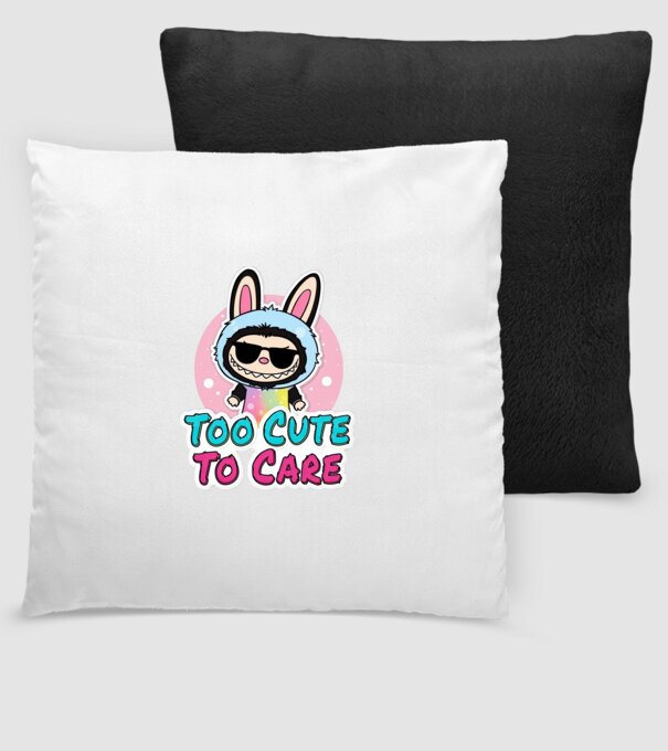 Too cute to care model negru pe tricou