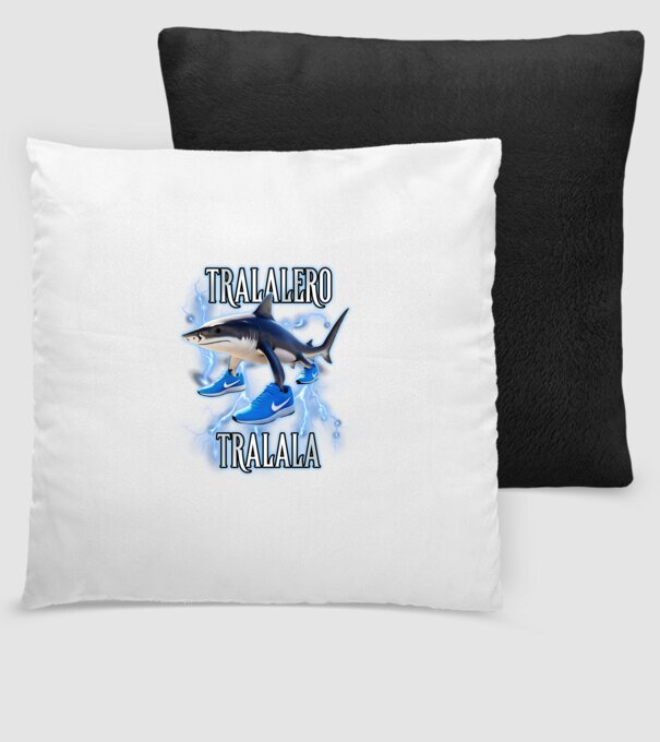 Tralalero Tralala model negru pe tricou