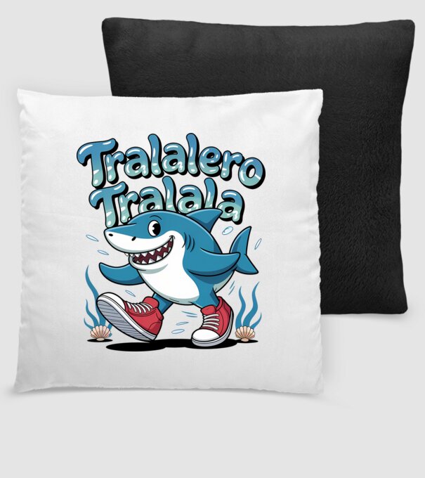 Tralalero Tralala drăguț model negru pe tricou