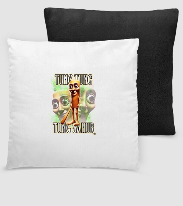 Tung Tung Tung Sahur model negru pe tricou