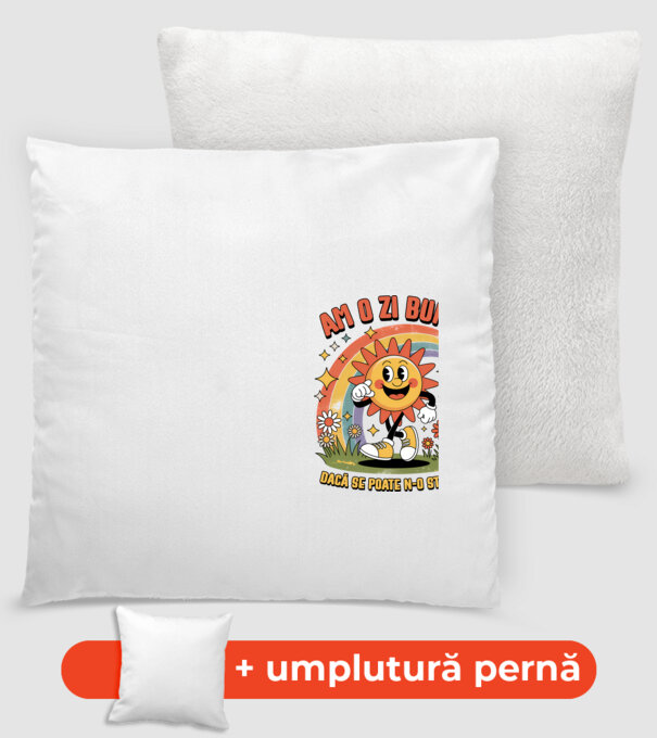 Am o zi bună! model alb pe tricou
